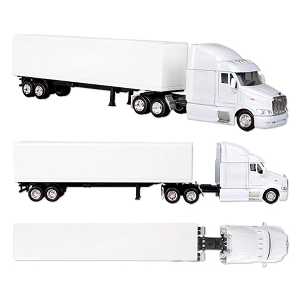 Peterbilt Model 387 White Trailer Truck 1/43 Scale Model by