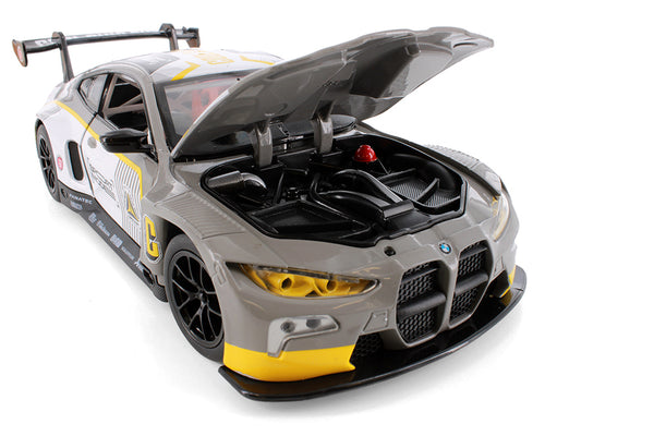 BMW M4 GT3 - Gray Racing Livery - 1/24 Scale Diecast Metal Model