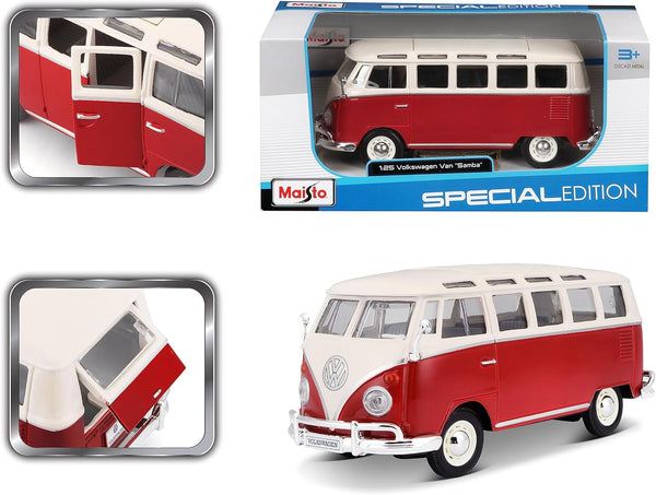 Volkswagen (VW) T1 Type-2 Samba Bus 1951 - Red - 1/25 Diecast Metal Mo –  Pang's Models and Hobbies