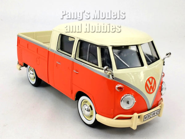 Volkswagen VW T1 (Type 2) Pick-Up Bus Van - Orange - 1/24 Diecast