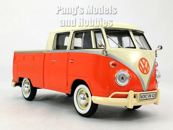 Volkswagen VW T1 (Type 2) Pick-Up Bus Van - Orange - 1/24 Diecast