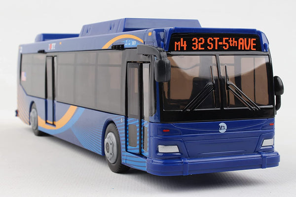 11 Inch MTA New York City Bus - Hybrid Electric Bus - Blue 1/43 Scale