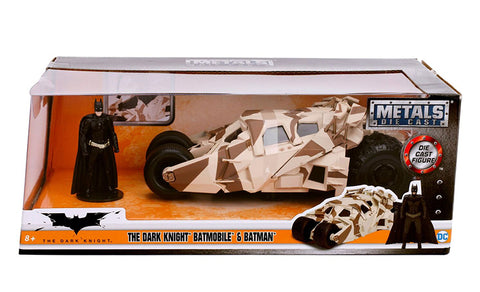 Batman The Dark Night Batmobile (Tumbler) Camouflaged with Batman Figurine  1/24 Scale Model by Jada