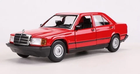 1987 Mercedes-Benz 190E 190 E 2.6 - RED - 1/24 Scale Diecast Model by Bburago