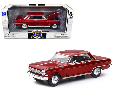 1964 Chevrolet Nova SS - RED - 1/25 Scale Diecast Metal Car Model by Newray