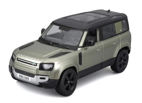 2022 Land Rover Defender - Metallic Green - 110 1/25 Scale Diecast Model by Bburago