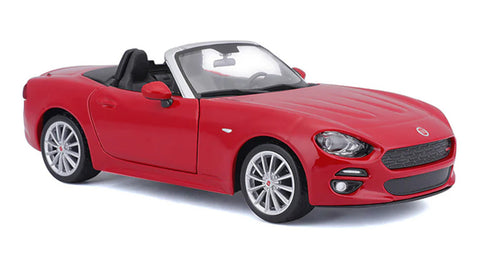 2016 Fiat 124 Spider - RED - 1/24 Scale Diecast Model by Bburago