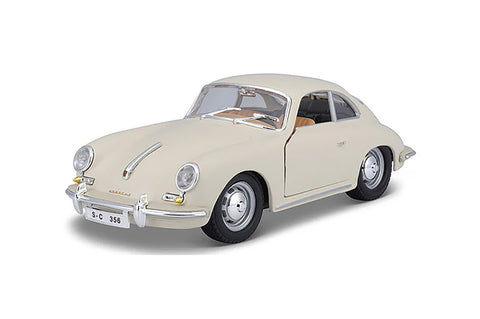 1961 Porsche 356 356B Coupe - WHITE - 1/24 Scale Diecast Model by Bburago
