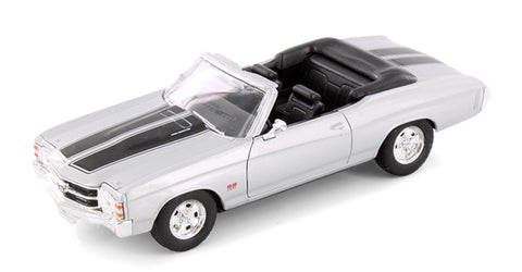 1971 Chevrolet Chevelle SS 454 Convertible - SILVER - 1/24 Diecast Metal Model by Welly