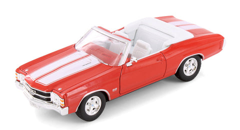 1971 Chevrolet Chevelle SS 454 Convertible - RED - 1/24 Diecast Metal Model by Welly