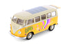 1963 Volkswagen VW T1 Bus Van - YELLOW - Peace & Love 1/24 Diecast Model by Welly