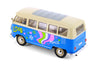 1963 Volkswagen VW T1 Bus Van - BLUE - Peace & Love 1/24 Diecast Model by Welly