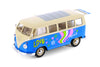 1963 Volkswagen VW T1 Bus Van - BLUE - Peace & Love 1/24 Diecast Model by Welly