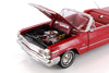 1963 Chevrolet Impala Convertible - Red  - 1/24 Diecast Metal Model by Welly
