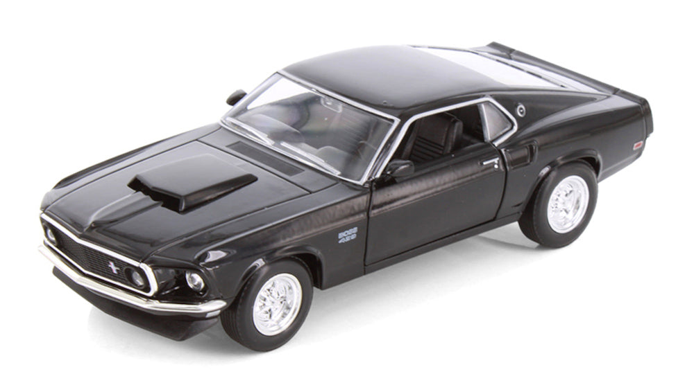 1969 Ford Mustang Boss 429 - BLACK - 1/24 Diecast Metal Model by Welly