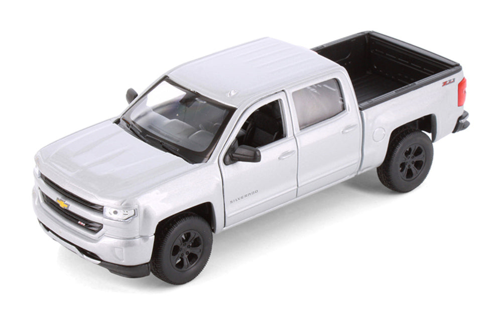 2017 Chevrolet Silverado - SILVER - Z71 1/29 Diecast Metal Model by Welly