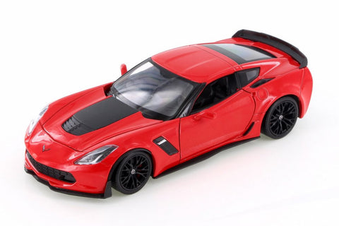 2017 Chevrolet Corvette Z06 C7 - RED - 1/24 Diecast Metal Model by Welly