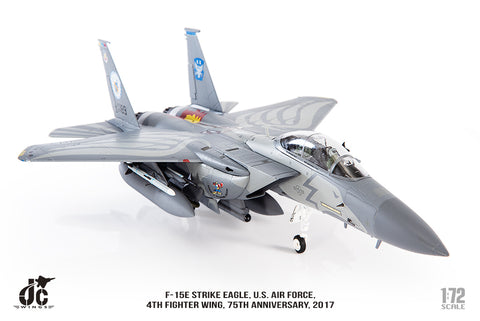 F-15E, F-15 Strike Eagle 4th FW 2017, 75th Anniversary - USAF - 1/72 Diecast Model by JC Wings
