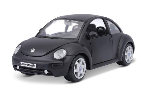 Volkswagen (VW) New Beetle - Flat Black - 1/25 Scale Diecast Metal Model by Maisto