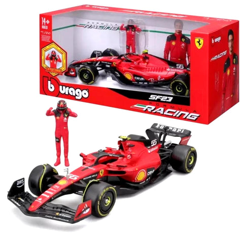 2023 Ferrari SF-23 #55 Carlos Sainz - Formula 1 F1 1/24 Diecast Metal Model by Bburago