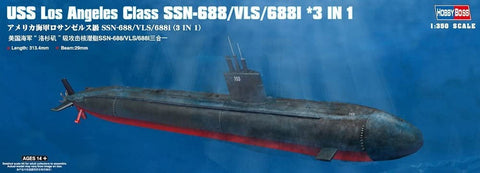 USS Los Angeles SSN-688, 688i Nuclear Attack Submarine 1/350 Scale Model Kit Assembly Needed - Hobby Boss