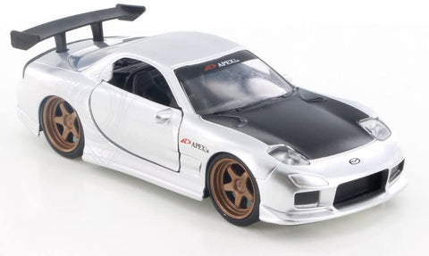 5.25 inch 1993 Mazda RX-7 -  SILVER - 1/32 Scale Diecast Metal Model by Jada