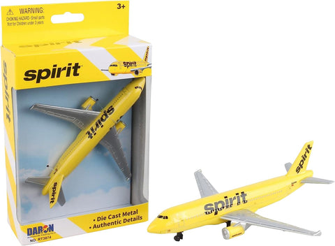 5.75 Inch Airbus A320 Spirit Airlines Diecast Model APPROX 1/257 Scale Diecast Airplane Model by Daron (Single Plane)