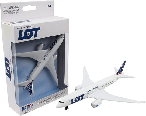 5.75 Inch Boeing 787 LOT Polish Airlines 1/388 Scale Diecast Airplane Model by Daron (Single Plane)