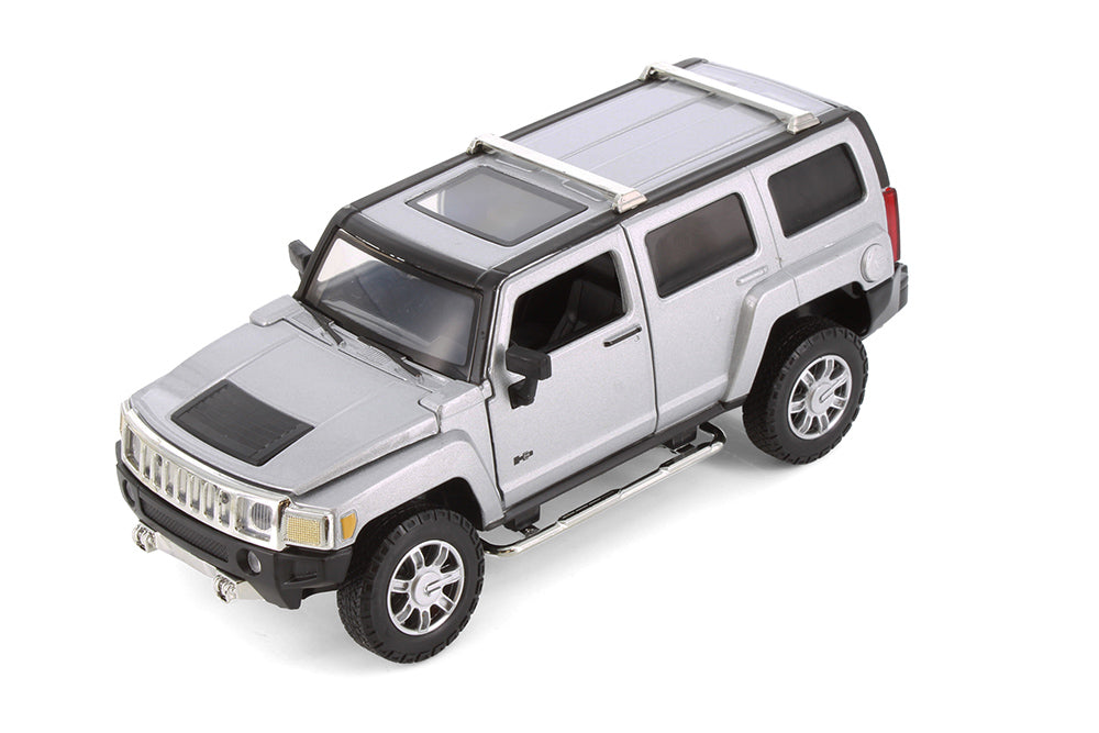 2005 Hummer H3 - SILVER - 1/24  Scale Diecast Metal Model by Showcasts