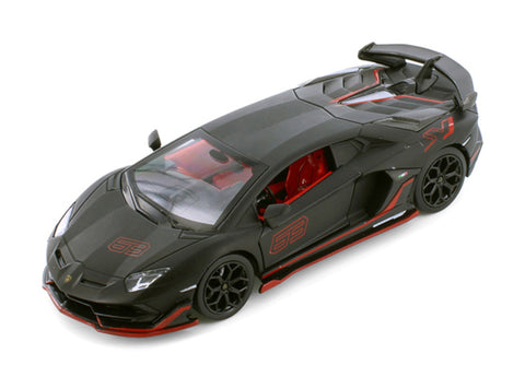 2018 Lamborghini Aventador - BLACK - 1/24  Scale Diecast Metal Model by Showcasts