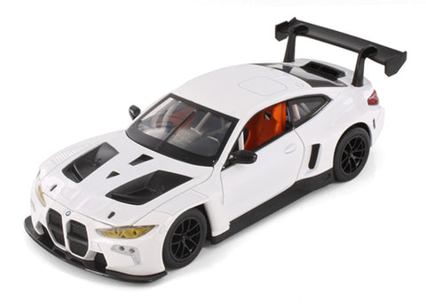 BMW M4 GT3 - WHITE - 1/24  Scale Diecast Metal Model by Showcasts