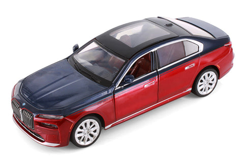 2023 BMW i7 G70 Limousine - RED BLUE - 1/24  Scale Diecast Metal Model by Showcasts