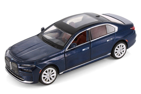 2023 BMW i7 G70 Limousine - BLUE - 1/24  Scale Diecast Metal Model by Showcasts