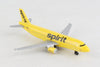 9 Piece Playset Airbus A320 Spirit Airlines Diecast Model APPROX 1/257 Scale Diecast Airplane Model by Daron (Single Plane)
