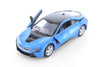 2018 BMW i8 Coupe Hardtop - BLUE - 1/24 Scale Diecast Metal Model by Motormax