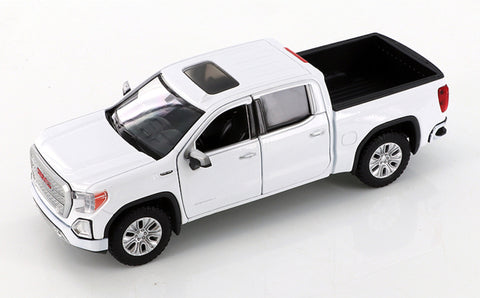 2019 GMC Sierra Denali 1500 SLT Crew Cab - WHITE - 1/27 Diecast Metal Model by MotorMax