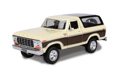 1978 Ford Bronco - Cream & Brown - 1/24 Scale Diecast Metal Model by Motormax