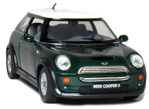 Mini Cooper S 1/28 Scale Diecast Metal Model by Kinsmart - GREEN