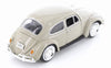 1966 Volkswagen VW Classic Beetle - BEIGE - 1/24 Scale Diecast Metal Model by Showcasts w/ BOX