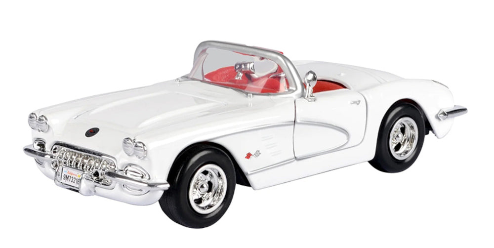 1959 Chevrolet Corvette C1 Convertible - WHITE - 1/24 Diecast Metal Model by Showcasts