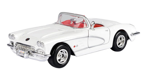 1959 Chevrolet Corvette C1 Convertible - WHITE - 1/24 Diecast Metal Model by Showcasts
