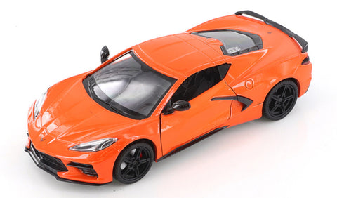 2020 Chevrolet Corvette C8 - ORANGE - 1/24 Diecast Metal Model by MotorMax
