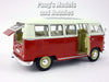 Volkswagen (VW) T1 Type-2 Bus 1962 - Red - 1/24 Diecast Metal Model by Welly