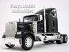 Kenworth W900 Extended Cab Truck - BLACK - 1/32 Scale Diecast Metal and Plastic Model by Welly