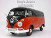 Volkswagen VW T1 (Type 2) Delivery Bus Van - Red/Black - 1/24 Diecast Metal Model by Motormax