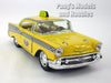 5 Inch 1957 Chevy Bel Air Taxi Yellow Cab 1/32 Scale Diecast Metal Model by Kinsmart