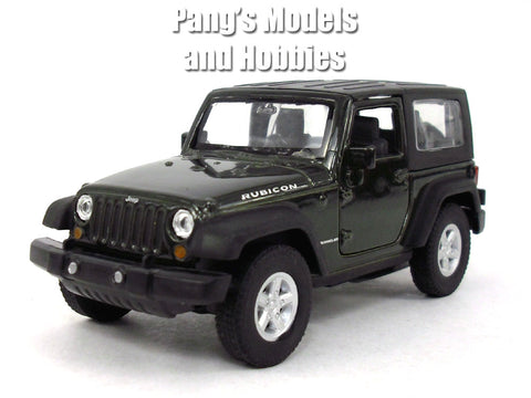 4.25 Inch Jeep Wrangler Rubicon Hard Top - GREEN - 1/32 Scale Diecast Metal Model by Welly