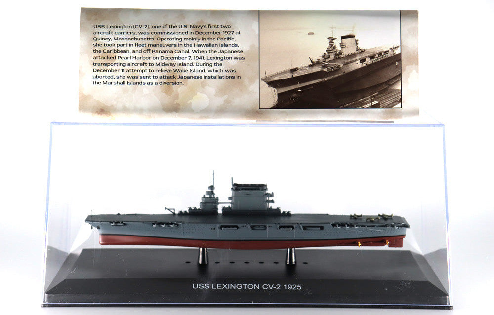 Aircraft Carrier USS Lexington CV-2 1925 w/ Display Case 1/1250 Scale Diecast Metal Model by Legendary Battleships