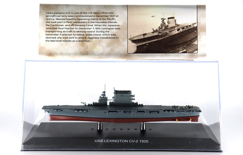 Aircraft Carrier USS Lexington CV-2 1925 w/ Display Case 1/1250 Scale Diecast Metal Model by Legendary Battleships