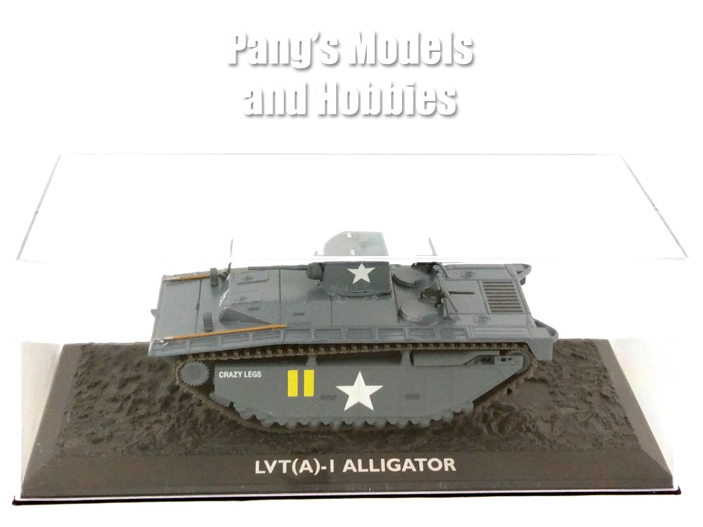 LVT(A)-I LVT Alligator Landing Vehicle MARINES & Display Case - 1/72 Scale Diecast Metal Model by Atlas